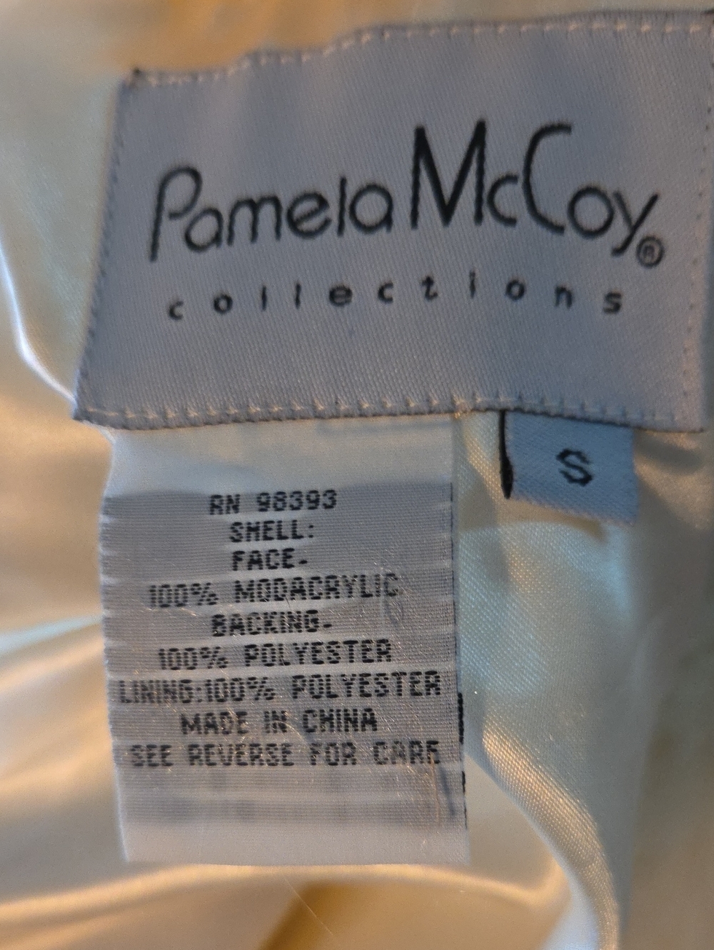 Pamela McCoy Ivory Faux Fur Long Coat Womens S Off White Small Jacket - Picture 12 of 12
